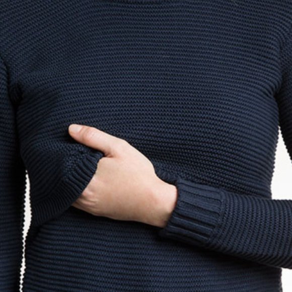 Boob Maternity & Nursing Organic Rib Knit Ellen Sweater-Midnight Blue XS - Picture 2 of 5